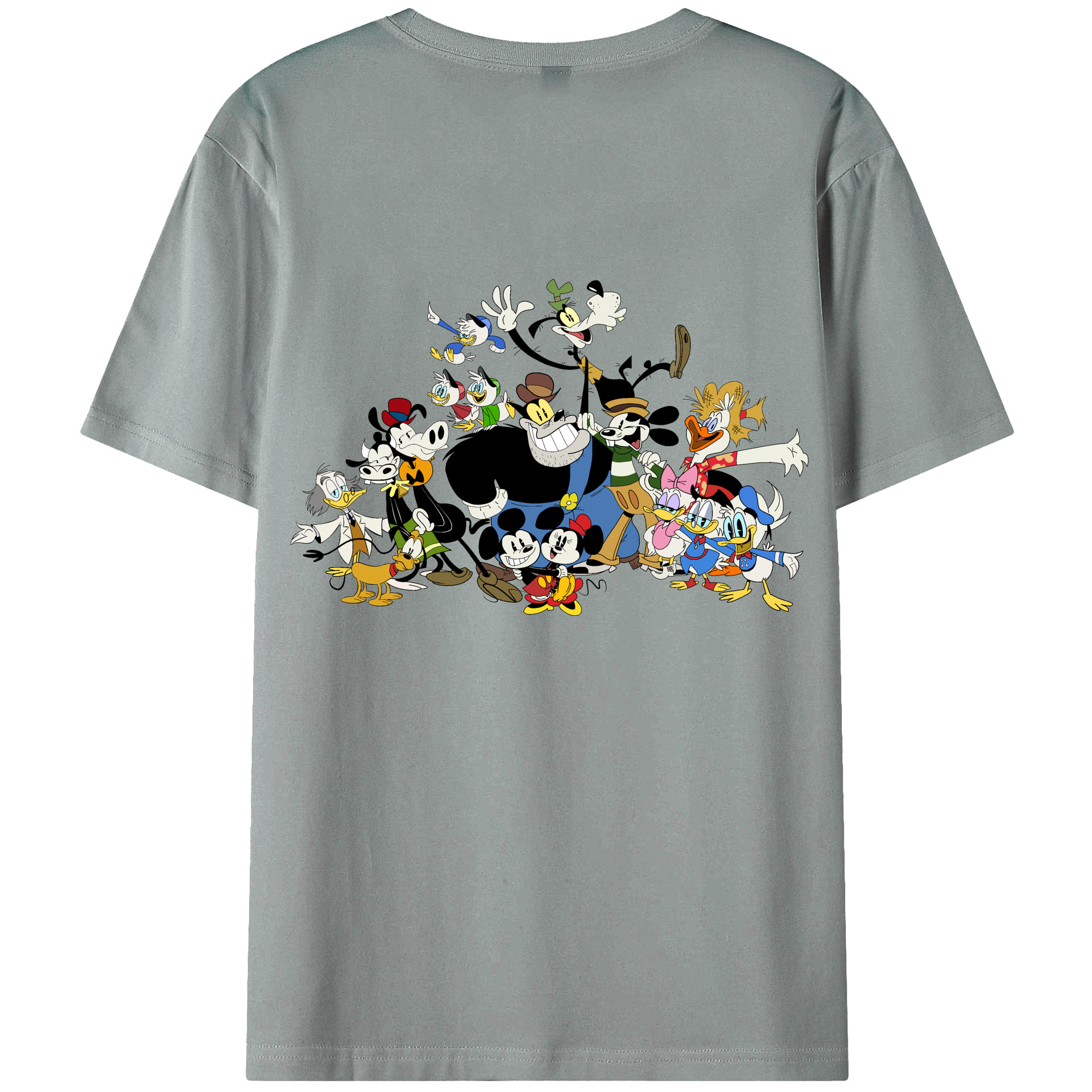 ミッキーマウス Mickey Mouse 綿100％ メンズ半袖Tシャツ（バックプリント） 通気性